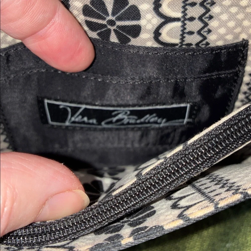 Vera Bradley Black Quilted Wristlet Wallet